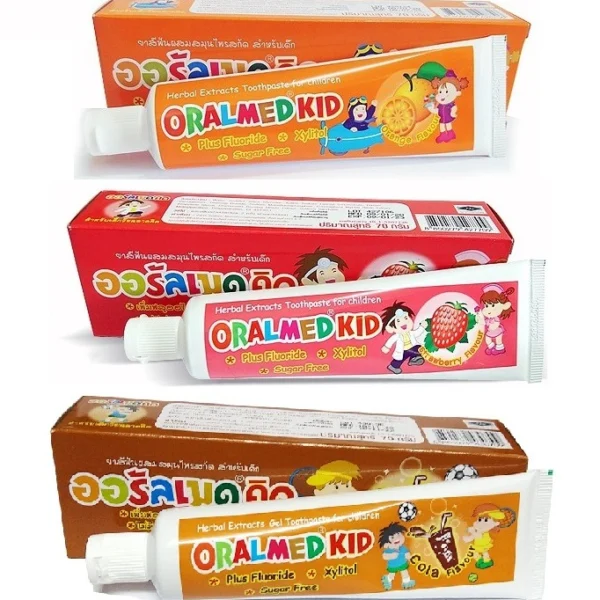Детская гелевая зубная паста Oralmed Kid 40 гр 4 вкуса