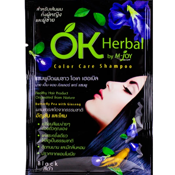Оттеночный шампунь краска черный цвет OK Herbal 30 мл
