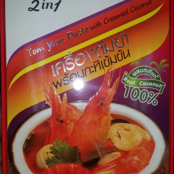 Паста для супа Том Ям с кокосовым молоком, Таиланд / Tom Yam Paste with Creamed Coconut 2 in 1, Lobo