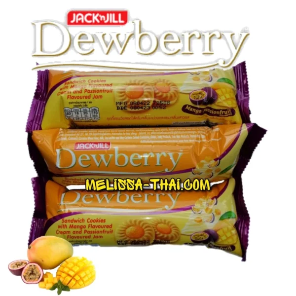 Печенье бисквитное Jack 'n Jill Dewberry  Sandwich Cookies With Mango Cream & Passionfruit Jam с начинкой джема Маракуйя