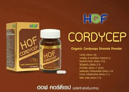 Поливитаминный комплекс Кордицепс Hof Cordycep Organic Sinensis Powder, 30 капсул, Таиланд