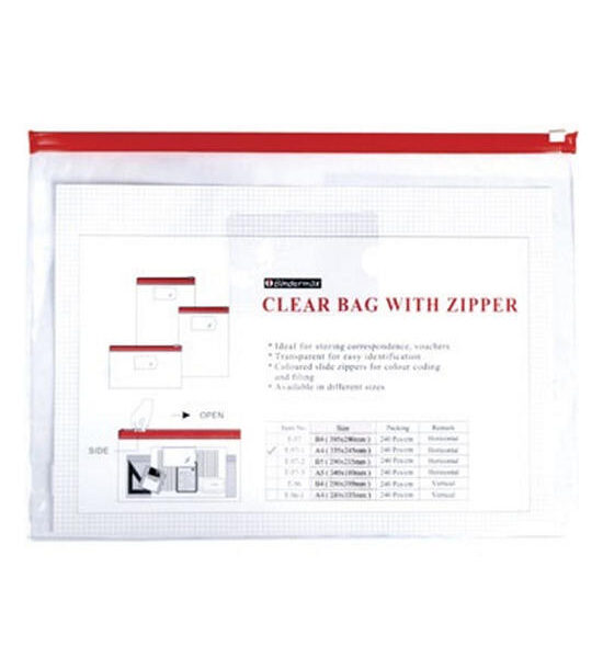 BINDERMAX 1 Plastic Envelope Zip Lock A4 Оригинал