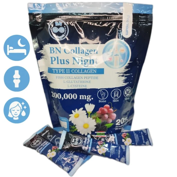 Premium BN Collagen Plus Night – Премиум Коллаген II типа для сна, суставов и сияющей кожи, 200 000 мг. Таиланд