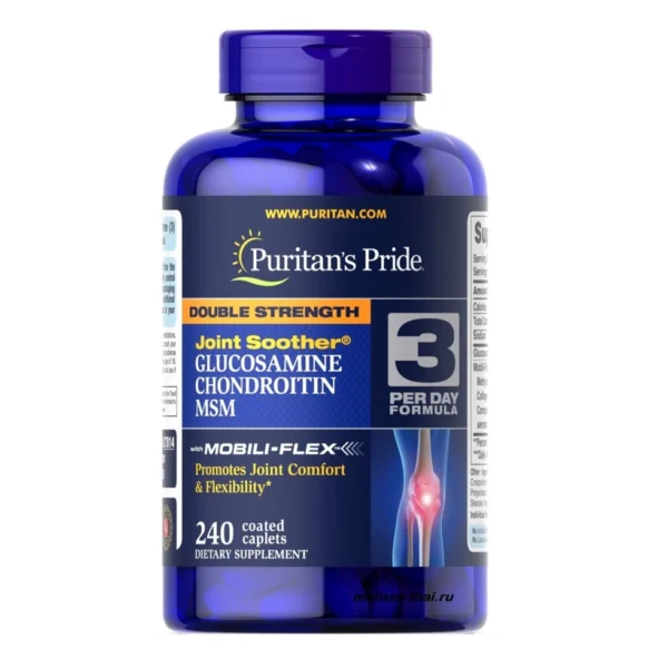 Препарат для суставов, связок и костей Double Strength Glucosamine Chondroitin MSM Puritan's Pride США