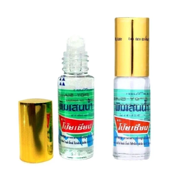 Роликовый масляный ингалятор на основе лечебных трав Pim-Saen Balm Oil Poy-Sian Brand, 5 мл. Таиланд