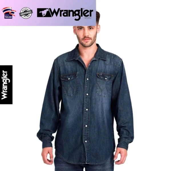Рубашка джинсовая Wrangler Heritage Regular, модель WR W261R203 (оригинал) XL