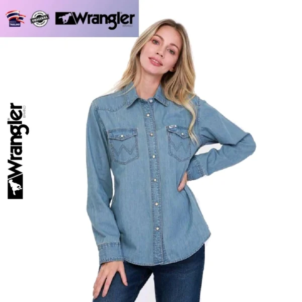 Рубашка женская джинсовая Wrangler Denim, модель WR W262R202 (оригинал) L
