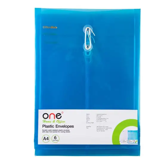 @ONE ONE Plastic Envelope A4 Blue (6 pcs./pack) Оригинал