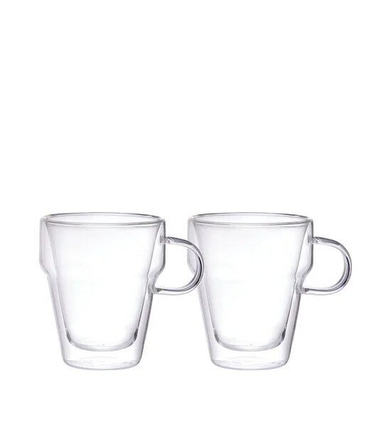 CENTRAL HOME Set Double Wall Glass V Cup Borosilicate 300 mL 2 pcs Transparent Оригинал