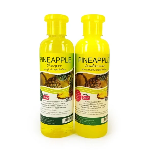 Шампунь + кондиционер для волос "Ананас" /  Pineapple shampoo + conditioner, Banna, Таиланд, 360+360 мл.
