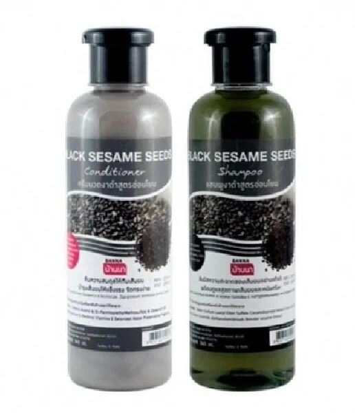 Шампунь + кондиционер для волос "Черный кунжут" /   Black Sesame Seeds shampoo + conditioner, Banna, 360+360 мл.