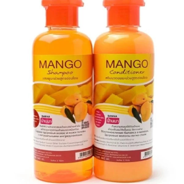 Шампунь + кондиционер для волос "Манго" /  Mango shampoo + conditioner, Banna, Таиланд, 360+360 мл.