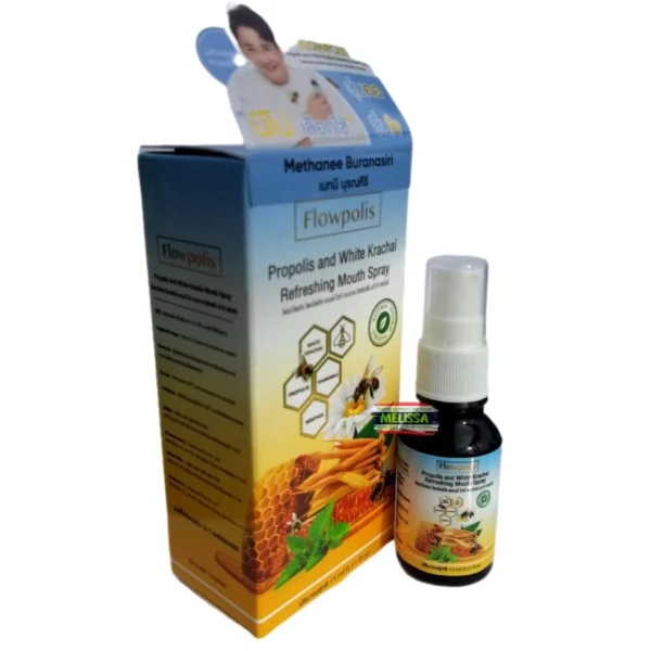Спрей для горла от ангины и боли в горле Flowpolish propolis and white krachai refreshing mouth spray