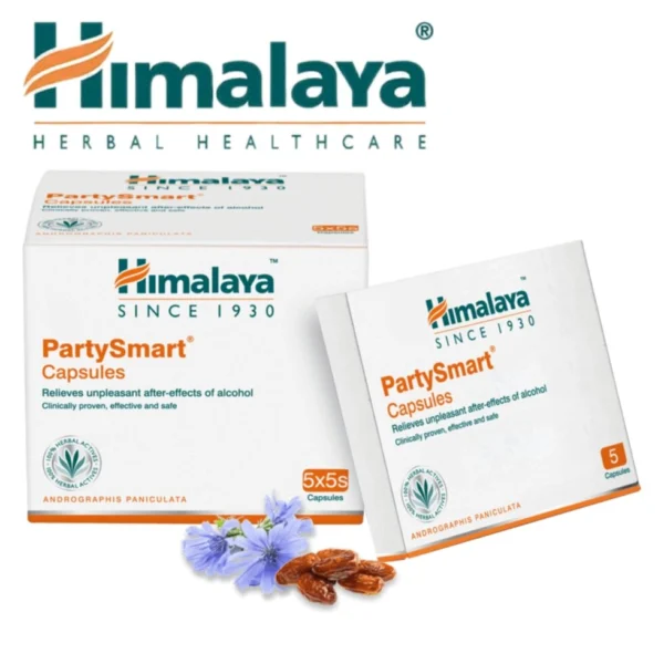 Средство от похмелья Пати Смарт / Party Smart Capsules Himalaya,  5 капсул. Индия