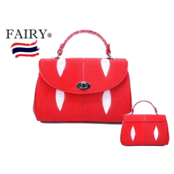Сумка женская из натуральной кожи Ската Fairy Genuine Leather Product Model SRU161, красная, Таиланд