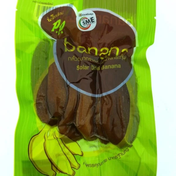 Сушеные бананы P. P. Banana Solar Dried, 100 гр., Таиланд