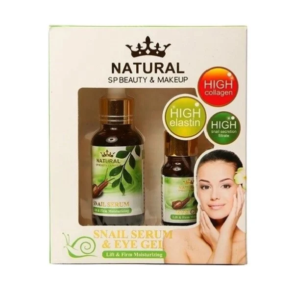 Сыворотка для лица, гель для кожи вокруг глаз с муцином улитки Natural SP Beauty  Makeup, 35мл+15мл. Таиланд