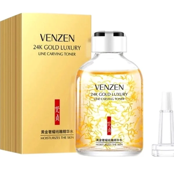Сыворотка питательная для лица c Нано Золотом Venzen 24K Gold Luxury Line Carving Toner 50 мл. Таиланд