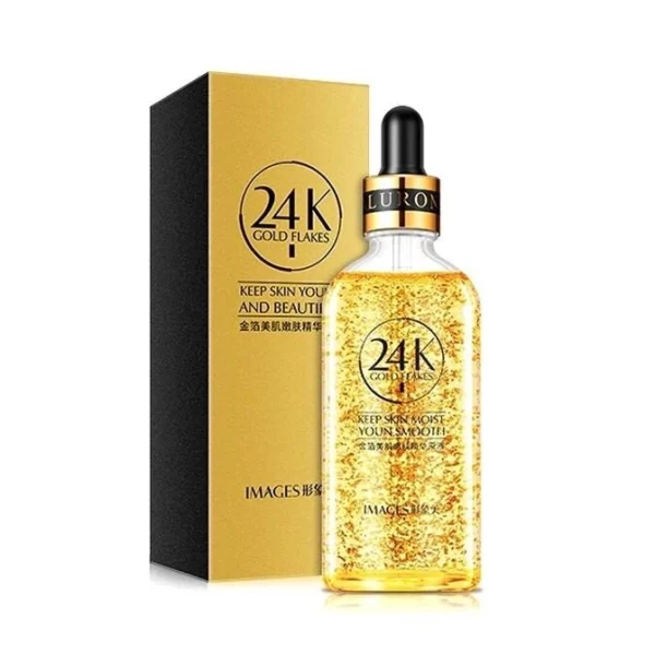 Сыворотка питательная для лица с Биозолотом Images 24 k Gold Flakes, 100 мл., Таиланд