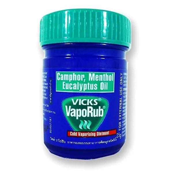 Тайская мазь от простуды и заложенности носа с Ментолом и Эвкалиптом Vicks VapoRub, Таиланд 25 мл.