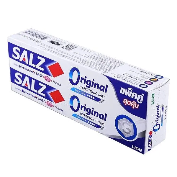 Тайская зубная паста для чувствительных зубов Lion Salz Original Hypertonic Salt, 2 шт.  160 гр. Таиланд