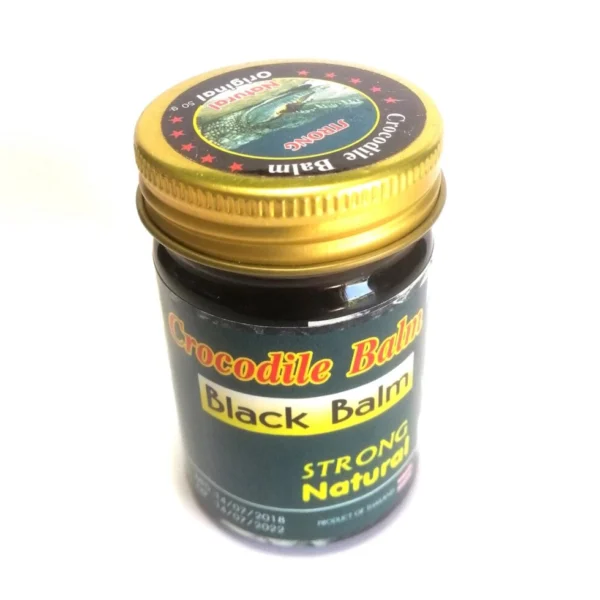 Тайский бальзам крокодиловый, черный Crocodile Black Balm Strong Natural, 50 мл., Таиланд