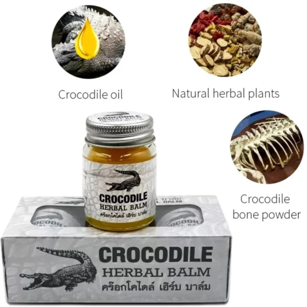 Тайский бальзам крокодиловый Crocodile Herbal Balm, 3 шт.  30 мл. Таиланд