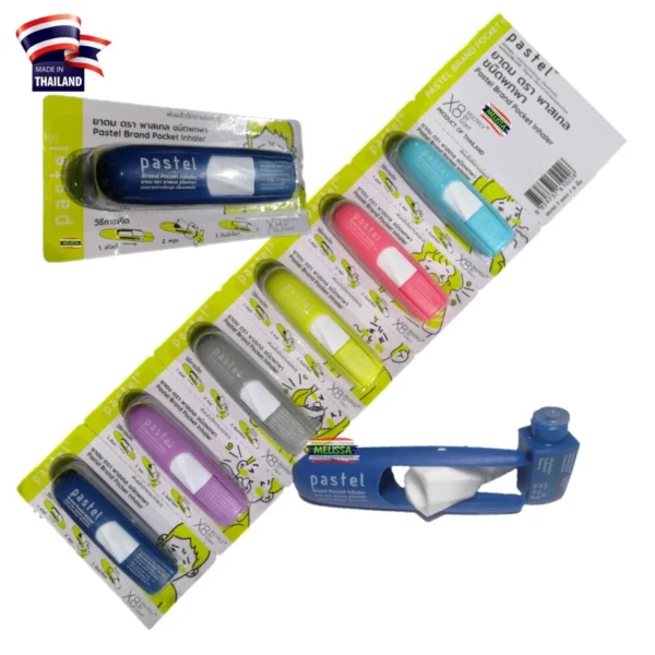 Тайский назальный ингалятор-карандаш Pastel Brand Pocket Inhaler, 6 шт. Таиланд
