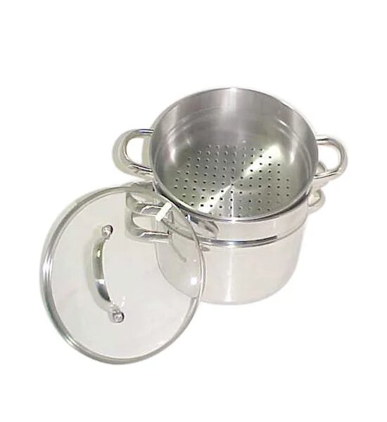PRESTIGE Casserole and 2-Tier Steamer 77127C Size 24 cm. Silver Оригинал
