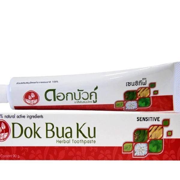 Травяная зубная паста для чувствительных зубов Twin Lotus Dok Bua Ku Sensitive Formula, 90 мл., Таиланд