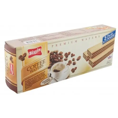 Вафли со вкусом кофе от Bissin 100 гр / Bissin Premium Wafers Coffee Flavored 100 g, Таиланд