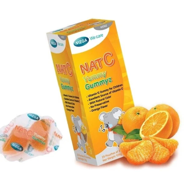 Витамин C для детей в мармеладе Mega We Care Nat C Yummy Gummyz, 50 шт. Таиланд
