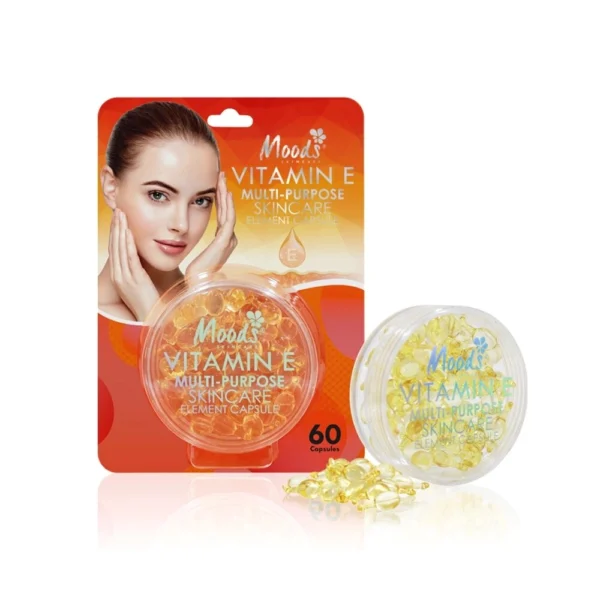 Витамин E в капсулах для кожи лица тела и волос Moods Vitamin E Multi-Purpose Skincare Element Capsule