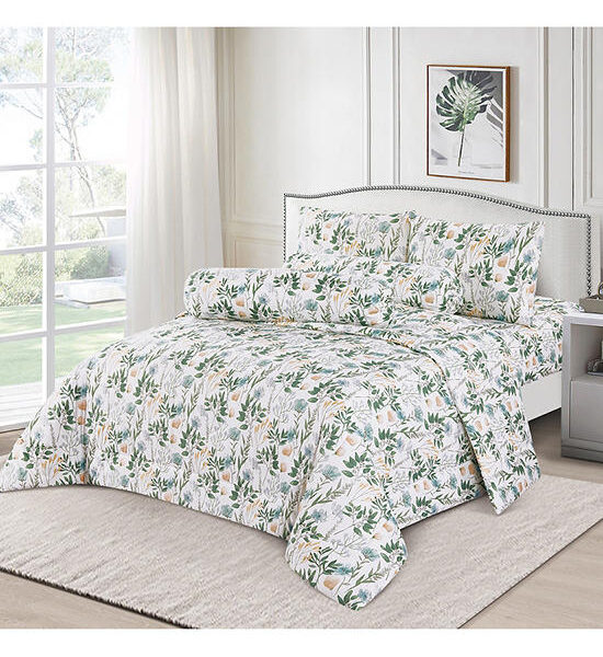 ESQUIRE Fitted Sheet Set Microtech Collection 3.5 ft 3 pcs Flowery Printed Twin Size Multi-Color Оригинал