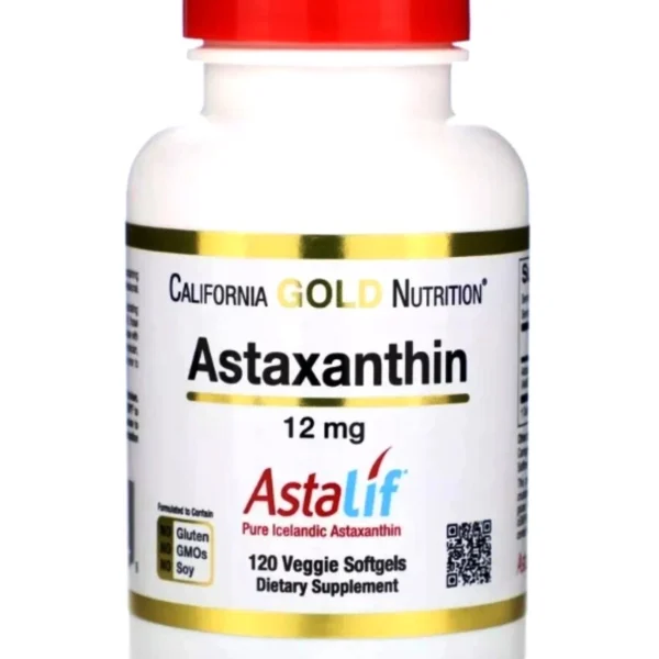Высококонцентрированный Антиоксидант Астаксантин California Gold Nutrition Astaxanthin AstaLif 12 mg. США 120 КАПСУЛ