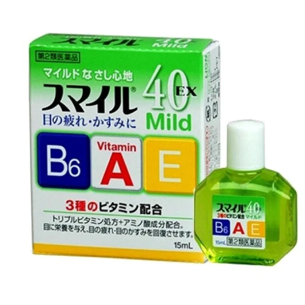 Японские глазные капли с витамином для поддержания остроты зрения Lion Smile 40 EX Mild, 15 мл. Япония