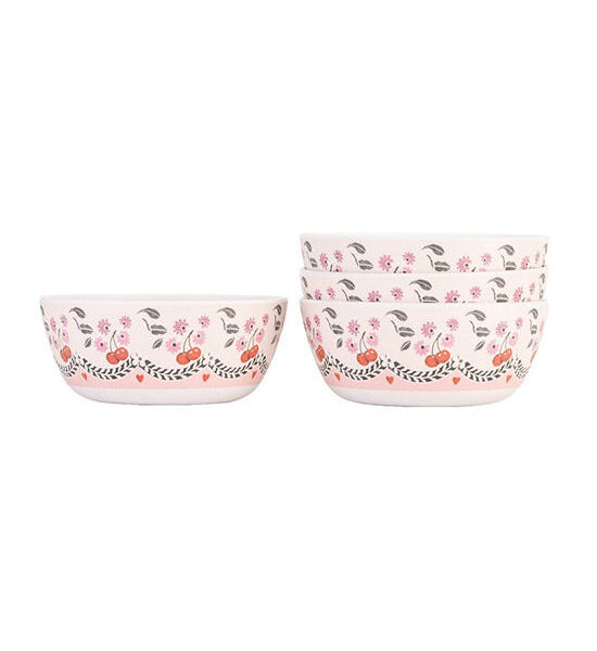 Cath Kidston White Set 4 Melamine Cereal Bowl Cherry Оригинал