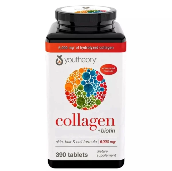 Youtheory Collagen Advanced Formula Type 1,2  3 - 6000 mg. Коллаген для кожи, волос и ногтей, 390 таб. США
