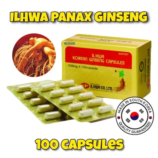 Женьшень Корейский Ilhwa Panax Ginseng, 100 капсул. Южная Корея