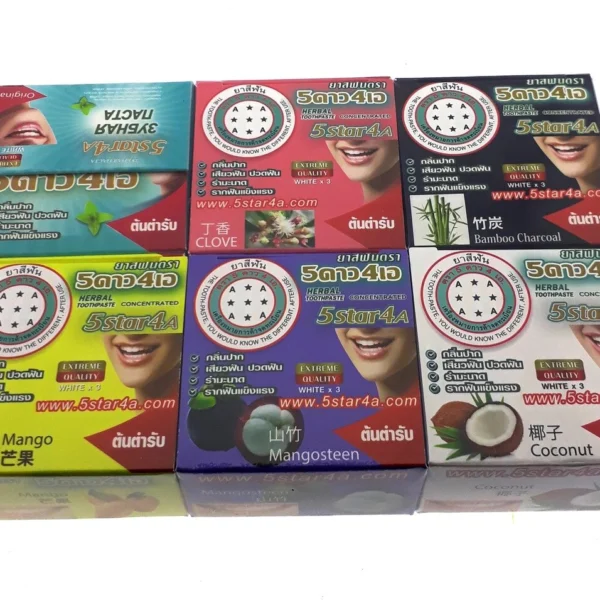 Зубная паста отбеливающая, концентрированная Herbal Toothpaste Concentrated 5Star4A в наборе 6X25 гр., Таиланд