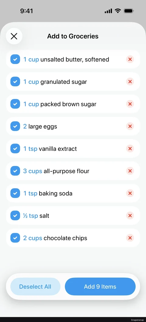 Добавление items to groceries 2