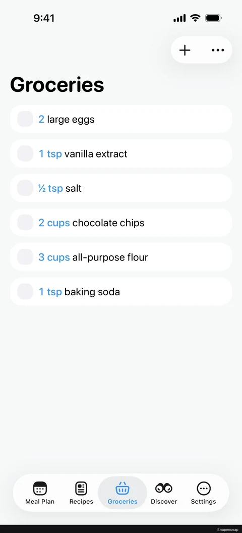 Добавление items to groceries 5
