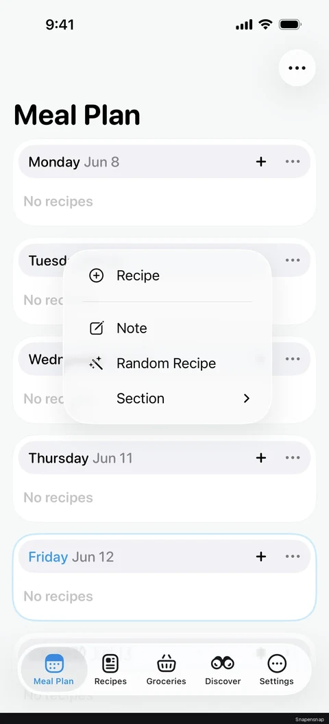 Добавление recipe (Meal Plan) 2