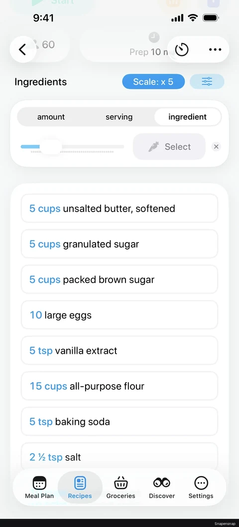 Смена ingredients amount 4