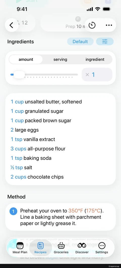 Смена ingredients amount 2