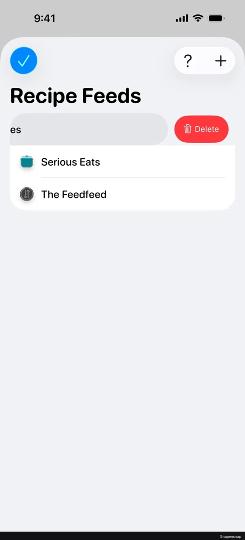 Удаление a recipe feed 2