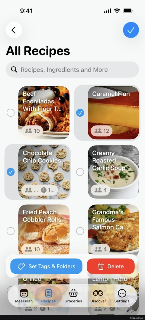 Удаление recipes 3