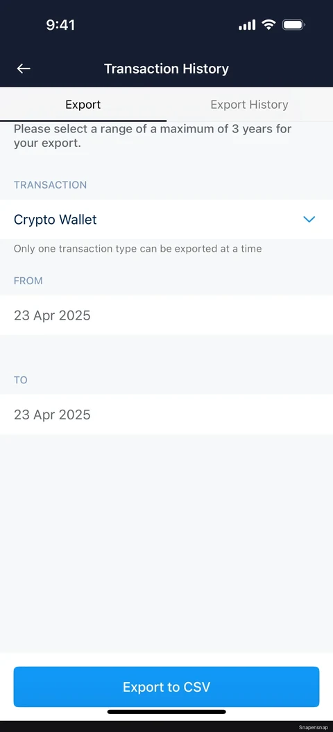 Экспорт transaction history 3