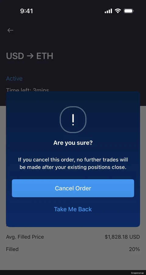 Отмена an order (TWAP) 2