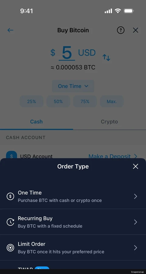 Покупка coin (recurring buy) 2